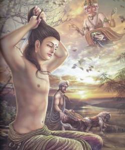 Siddhartha corta seu cabelo